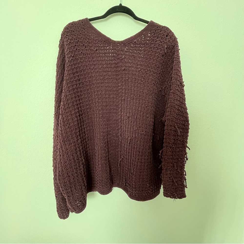 Distressed Maroon Cardigan - Picture 2 of 2